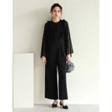 ブラック(501) | チュールフリルサスペンダーサロペット | Re:EDIT