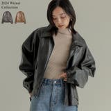 フェイクレザージップブルゾン | Re:EDIT | 詳細画像1