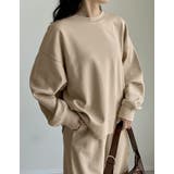 ベージュ(504) | スムースダンボールステッチプルオーバー | Re:EDIT