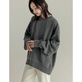 チャコールグレー(703) | スムースダンボールステッチプルオーバー | Re:EDIT