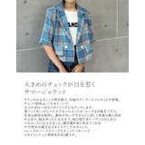 麻混チェック柄半袖ジャケット | Re:EDIT | 詳細画像5