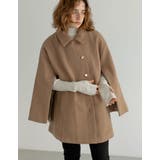 マルチウェイフェイクウールポンチョ風金ボタンミドルコート | Re:EDIT | 詳細画像3