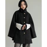 マルチウェイフェイクウールポンチョ風金ボタンミドルコート | Re:EDIT | 詳細画像4