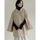 マルチウェイフェイクウールポンチョ風金ボタンミドルコート | Re:EDIT | 詳細画像21