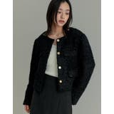 [入卒式 セレモニー]ボアリボン金釦ノーカラーツイードジャケット | Re:EDIT | 詳細画像11 