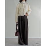 [入卒式 セレモニー]ボアリボン金釦ノーカラーツイードジャケット | Re:EDIT | 詳細画像14 