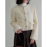 [入卒式 セレモニー]ボアリボン金釦ノーカラーツイードジャケット | Re:EDIT | 詳細画像15 