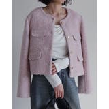 [入卒式 セレモニー]ボアリボン金釦ノーカラーツイードジャケット | Re:EDIT | 詳細画像17 