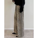 [低身長 高身長サイズ有]選べる無地orレオパードカツラギワイドストレートパンツ | Re:EDIT | 詳細画像12 