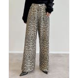 [低身長 高身長サイズ有]選べる無地orレオパードカツラギワイドストレートパンツ | Re:EDIT | 詳細画像10 