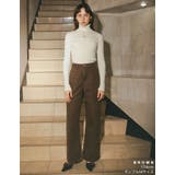 [低身長 高身長サイズ有]選べる無地orレオパードカツラギワイドストレートパンツ | Re:EDIT | 詳細画像25 