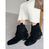 [大きいサイズ有]フリンジミドルブーツ | Re:EDIT | 詳細画像10 