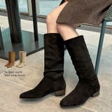 [大きいサイズ有]インヒールスタックヒールロングブーツ | Re:EDIT | 詳細画像1 