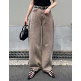 ブラウン(505) | ウォッシュ加工コットンツイルバレルレッグパンツ | Re:EDIT