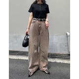 ウォッシュ加工コットンツイルバレルレッグパンツ | Re:EDIT | 詳細画像11