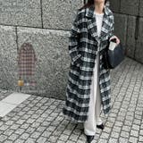 起毛チェック柄ロングチェスターコート | Re:EDIT | 詳細画像1