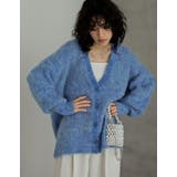 ブルー(013) | MIXカラーシャギーニットカーディガン | Re:EDIT