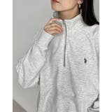 ワンポイント刺繍ハーフジップスウェットプルオーバー | Re:EDIT | 詳細画像11