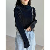 無地or配色切り替えメロープリーツハイネックトップス | Re:EDIT | 詳細画像22