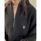 ワンポイント刺繍ハーフジップニットトップス | Re:EDIT | 詳細画像13