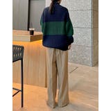 ワンポイント刺繍ハーフジップニットトップス | Re:EDIT | 詳細画像15