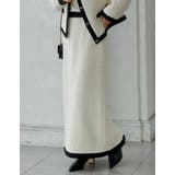 ホワイト×ブラック(502) | ツイードライクバイカラースカート | Re:EDIT