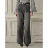 パールブラック(501) | ラインストーンorパールコットンデニムバギーパンツ | Re:EDIT