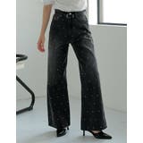 ラインストーンorパールコットンデニムバギーパンツ | Re:EDIT | 詳細画像4