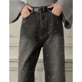 ラインストーンorパールコットンデニムバギーパンツ | Re:EDIT | 詳細画像29