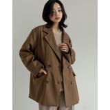 無地ブラウン(505) | ウール混チェックor無地ミドルコート | Re:EDIT