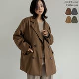 ウール混チェックor無地ミドルコート | Re:EDIT | 詳細画像1