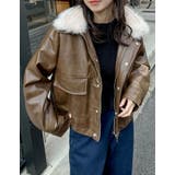 2WAYヴィンテージライクファー付フェイクレザージャケット | Re:EDIT | 詳細画像4