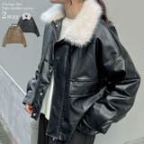 2WAYヴィンテージライクファー付フェイクレザージャケット | Re:EDIT | 詳細画像1