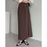 ダークブラウン(705) | [低身長/高身長サイズ有]カットツイルサイドスリットスカート | Re:EDIT