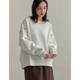 無地or配色ステッチ裏起毛スウェットプルオーバー | Re:EDIT | 詳細画像3