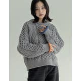 グレー(503) | [2024-25 WINTER COLLECTION]配色ハートケーブルニット | Re:EDIT