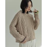 ベージュ(504) | [2024-25 WINTER COLLECTION]配色ハートケーブルニット | Re:EDIT