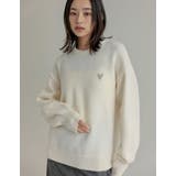 アルパカタッチハートワッペン付きニットトップス | Re:EDIT | 詳細画像4