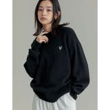 アルパカタッチハートワッペン付きニットトップス | Re:EDIT | 詳細画像5