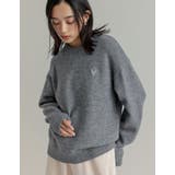 アルパカタッチハートワッペン付きニットトップス | Re:EDIT | 詳細画像14