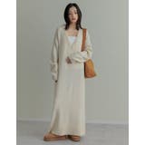 アイボリー(604) | Vネックブークレニットワンピース | Re:EDIT