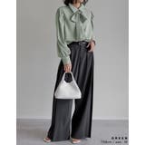 [オケージョン セレモニー][2WAY]無地or花柄ボウタイ付きブラウス | Re:EDIT | 詳細画像12 