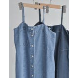 [低身長/高身長サイズ有]コットンデニムフロントボタンキャミソールワンピース | Re:EDIT | 詳細画像2 