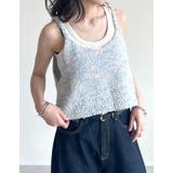 ミックスブルー(511) | [2025SS COLLECTION]リボンヤーンキャミソールビスチェ | Re:EDIT