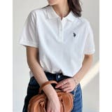 ホワイト(502) | [U.S. POLO ASSN.][別注]鹿の子刺繍ポロシャツ | Re:EDIT