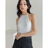 テレコリブホルターネックカップ付きタンクトップ | Re:EDIT | 詳細画像13