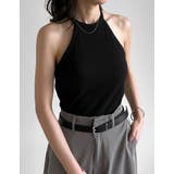 テレコリブホルターネックカップ付きタンクトップ | Re:EDIT | 詳細画像4