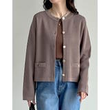 モカベージュ(504) | メタリックボタンカーディガン | Re:EDIT