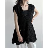 [2025SS COLLECTION]リボンヤーンVネックサマーニットペプラムベ… | Re:EDIT | 詳細画像3 