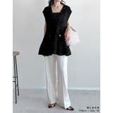 [2025SS COLLECTION]リボンヤーンVネックサマーニットペプラムベ… | Re:EDIT | 詳細画像8 